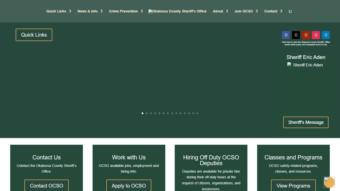 Okaloosa County Sheriff's Office Sheriff Eric Aden